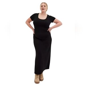 Torrid Maxi Long Jersey Tee Shirt Dress Stretchy Bodycon Short Sleeve Crew Neck